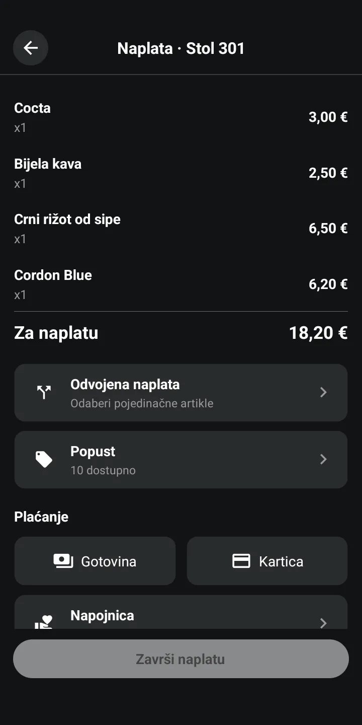 Waiter – Naplata